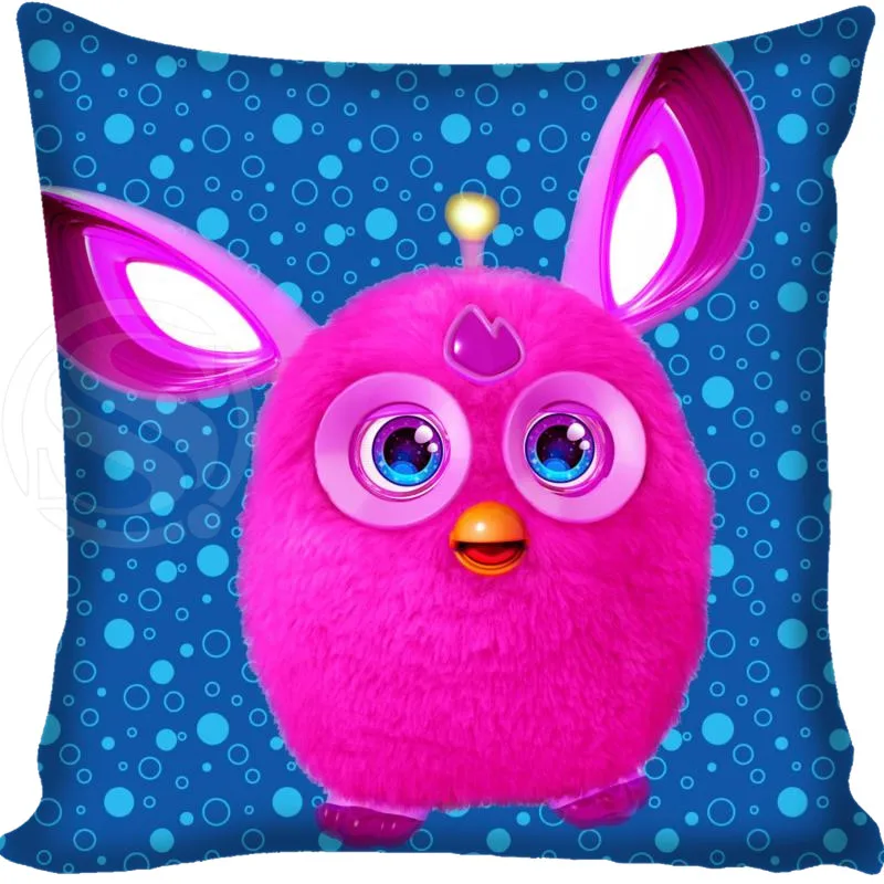 

New Custom Pillow Case Cartoon Furby Square Pillowcase zipper Two sides 35x35cm 40x40cm 45x45cm 60x60cm Custom your image