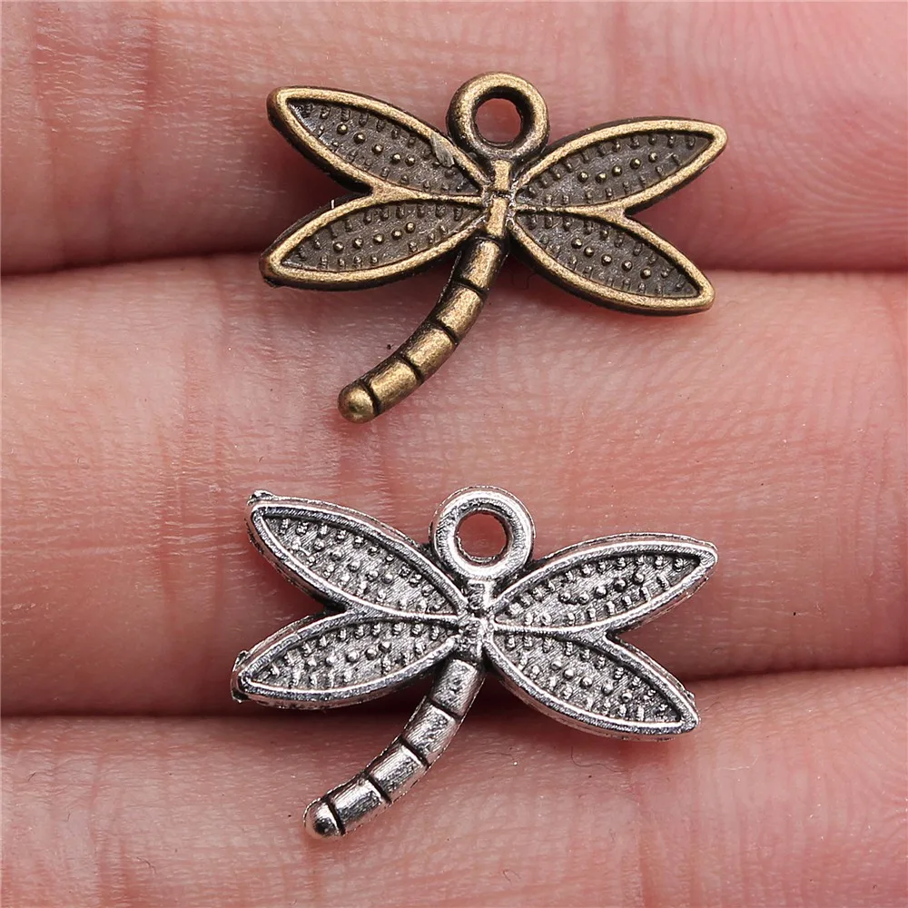 

WYSIWYG 15pcs 18x14mm Pendant Dragonfly Dragonfly Charm Pendants For Jewelry Making Antique Silver Dragonfly Pendants