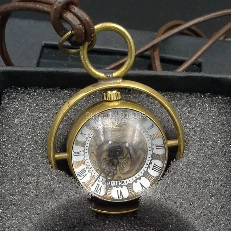 

Ball Design Quartz Necklace Pocket Watch WITH LEATHER CHAIN NEW NICE GIFT WHOLESALE PRICE H169