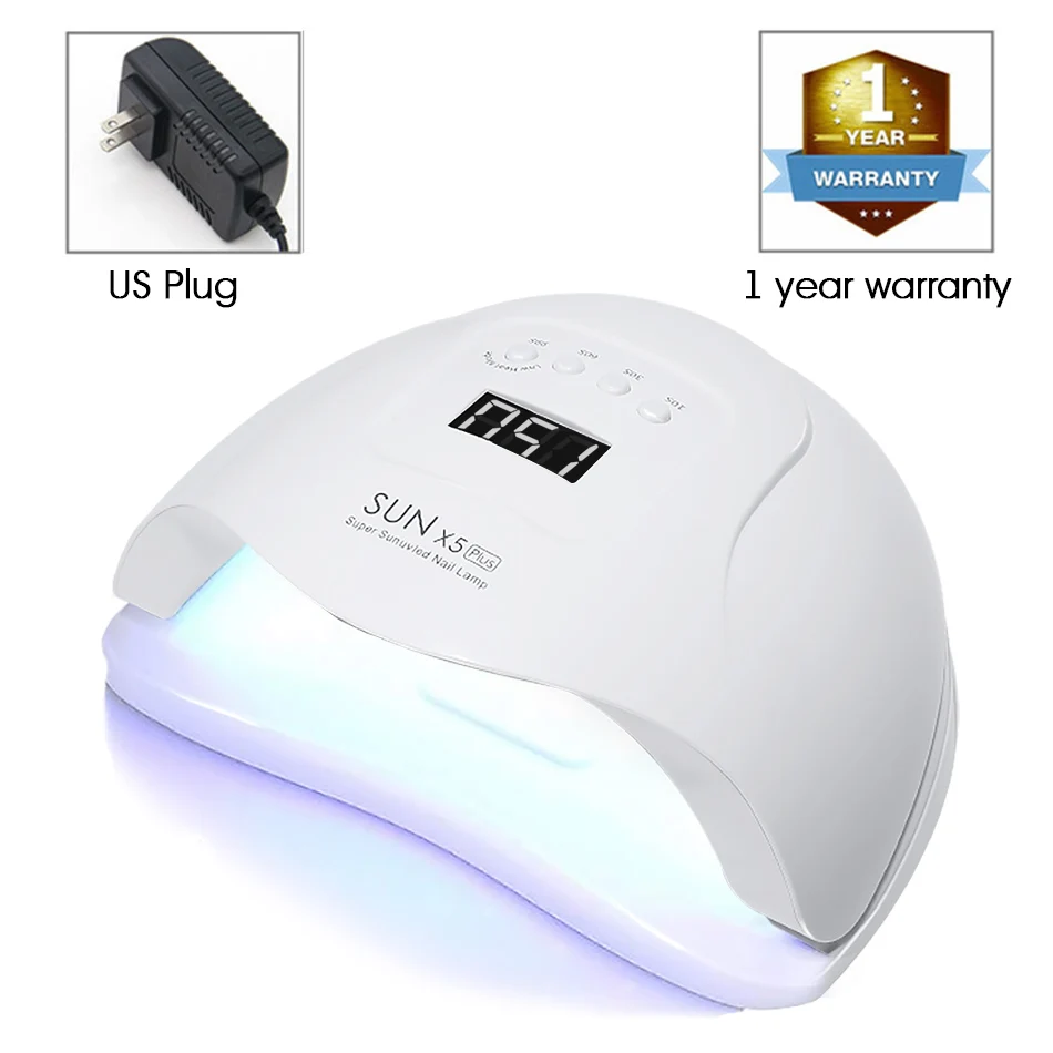 SUN 5X Plus УФ светодиодный светильник для ногтей сушилка 80 Вт Цифровой дисплей инфракрасная Индукционная ледяная лампа для маникюра автоматический датчик инструменты для дизайна ногтей - Цвет: 80W White (US Plug)