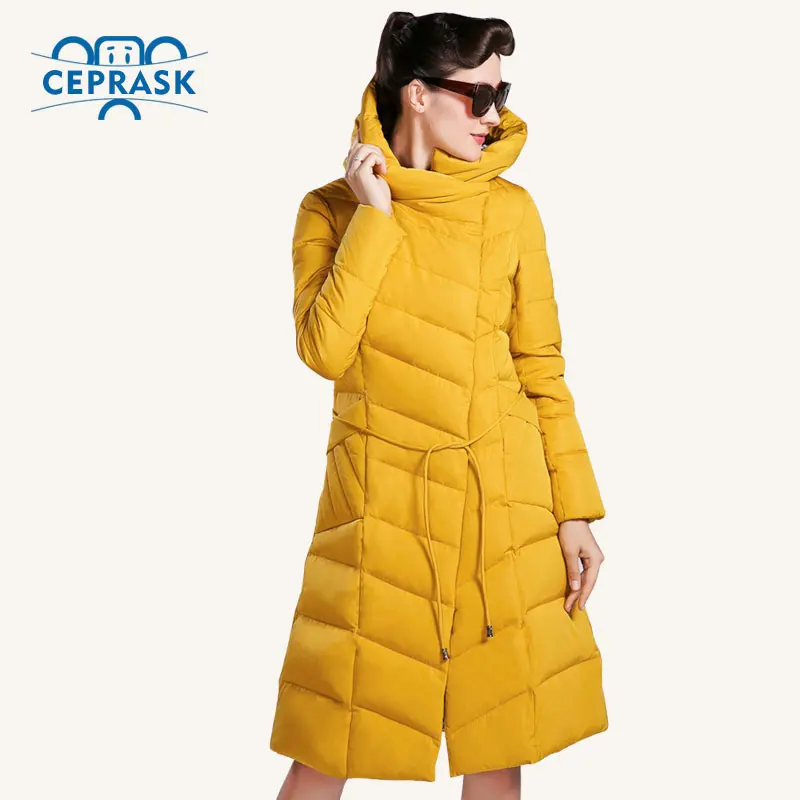 

CEPRASK 2018 High Quality Winter Jacket Women Plus Size Long Fashionable Women's Winter Coat Hooded Warm Down Jacket Parka