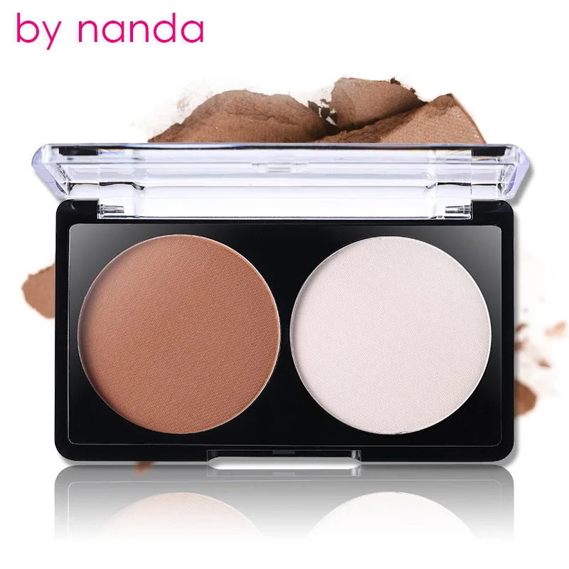 От Nanda Brand Makeup 2 цвета бронзер хайлайтер пудра палитра для стрижки косметика лица