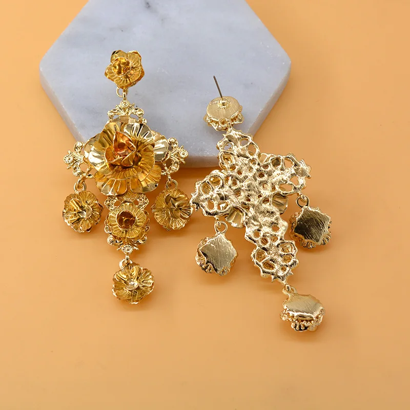 Sicily Summer Bohemian Holiday Flower Embossed Colorful Fruit Earrings