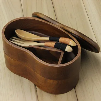 

AOOSY Brand Luxury Japanese Style Food Box Portable Double Layer Wooden Sushi Bento Box Wood Food Container Fashion Bento Boxes