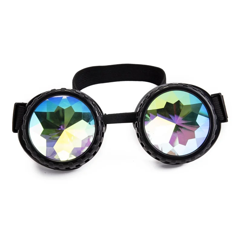 Очки в стиле стимпанк, радужные дифракционные очки, очки в стиле Raves EDM, светильник для фестивалей, шоу, клубный концертный призма, Фрактальный калейдоскоп, очки