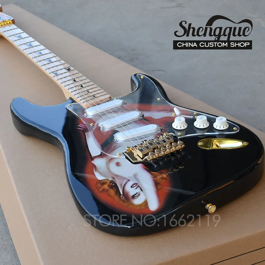 

SHENGQUE Custom Shop China factory playboy Marilyn Monroe ST electric guitar 6 strings guitarra Musical Instrument