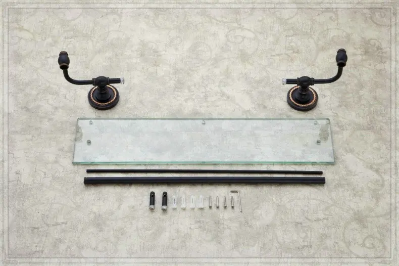Wall Mount Bathroom Glass Shelf Holder Cosmetic Bracket Storage with Towel Bar dropship faucet seat|storage glass|storage leatherbrackets lowes |