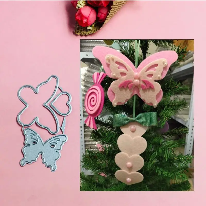

Butterfly Pendant Metal Cut Dies Christmas Stencils For DIY Scrapbook Paper Card Decorative Craft Embossing Die Cuts