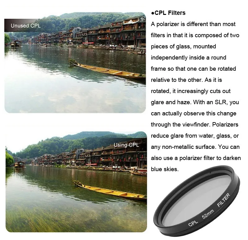 Фильтр для дайвинга Желтый Красный Фиолетовый УФ CPL ND4 подводный 52 мм адаптер кольцо для дайвинга Filtors для Xiaomi YI 4K II водонепроницаемый чехол
