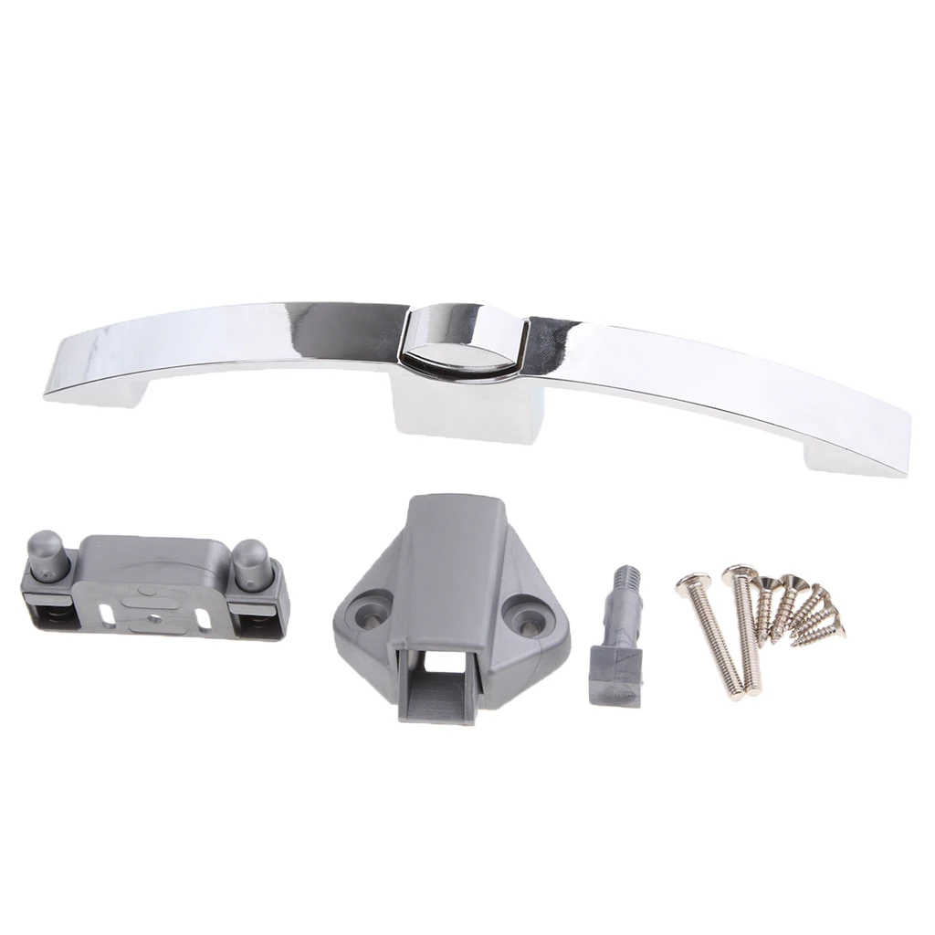Solid Push Button Pull Handle Latch Lock Knob for Cupboard, Door, Cabinet, RV, Durable