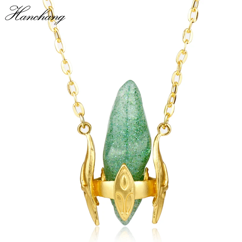 

HANCHANG Fashion Women Jewelry Magic Legacy Of The Void Pendant Necklace Natural Stone Chain Necklace Christmas Cosplay Gift