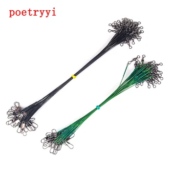MEGA DEAL ❤️ 5Pcs/Set Fishing Line Trace Wire Leaders Connect with Hook Swivel Spinner Shark Fishing Wire Leaders Pesca Fishing Tackle Tool30 - discount item 30% OFF Sports & Entertainment
