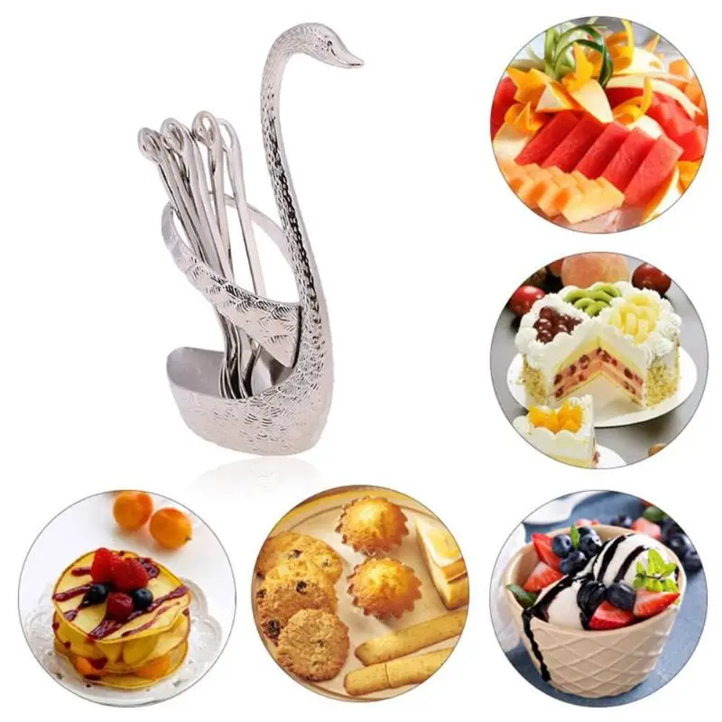 

Table Holder Storage Cutlery Holder Zinc Alloy Seat Fork Spoon Tableware Racks Swan Flatware Base Organizer
