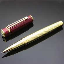 Темно-красный золотой зажим роликовый шар черные чернила для ручки 0,5 мм Заправка шариковой ручки высокое качество офисные и школьные ручки с коробкой