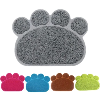 

Dog Cat Paw Shape Placemat Pet Cat Dish Bowl Feeding Food PVC Mat Wipe Clean