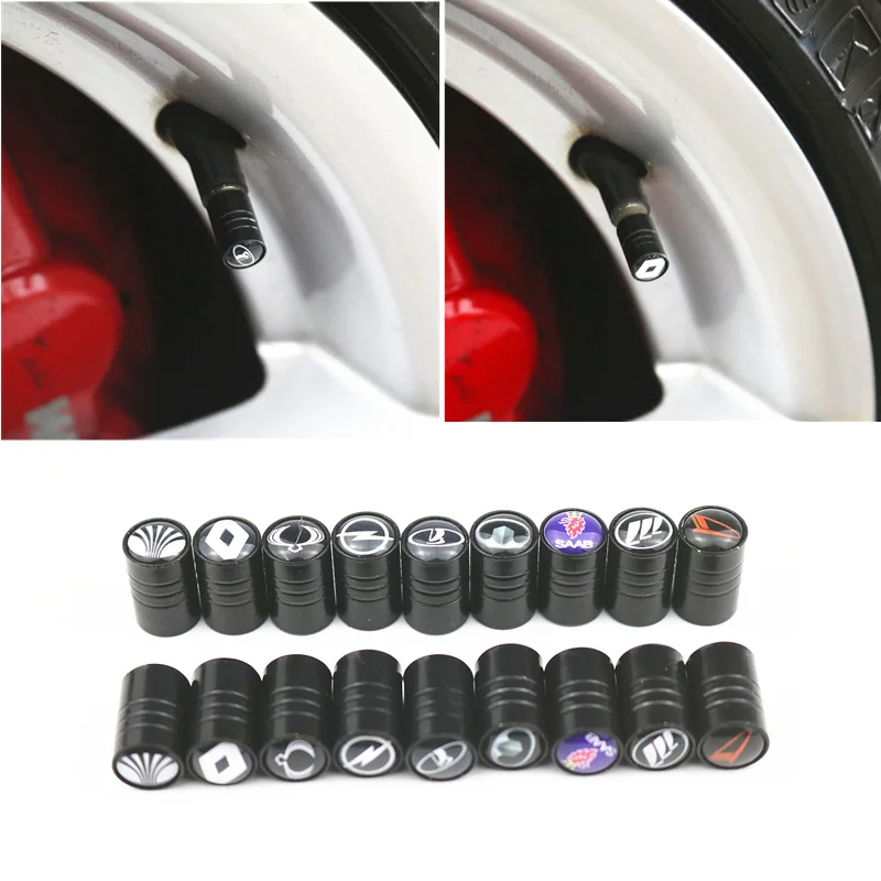 

4Piece/set new black Sport CAR Styling Auto Accessories Car Wheel Tire Valve Caps Case for bmw Subaru Motorcycle Automobiles