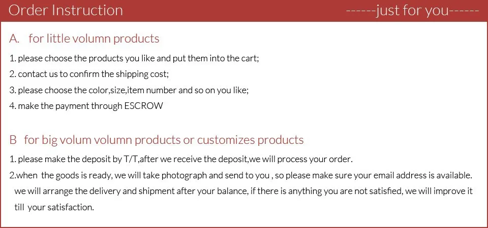 order instruction