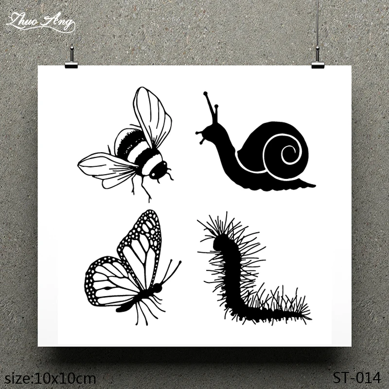 

ZhuoAng Cartoon bug pattern design clear stamp / scrapbook rubber stamp / craft clear stamp card / seamless stamp