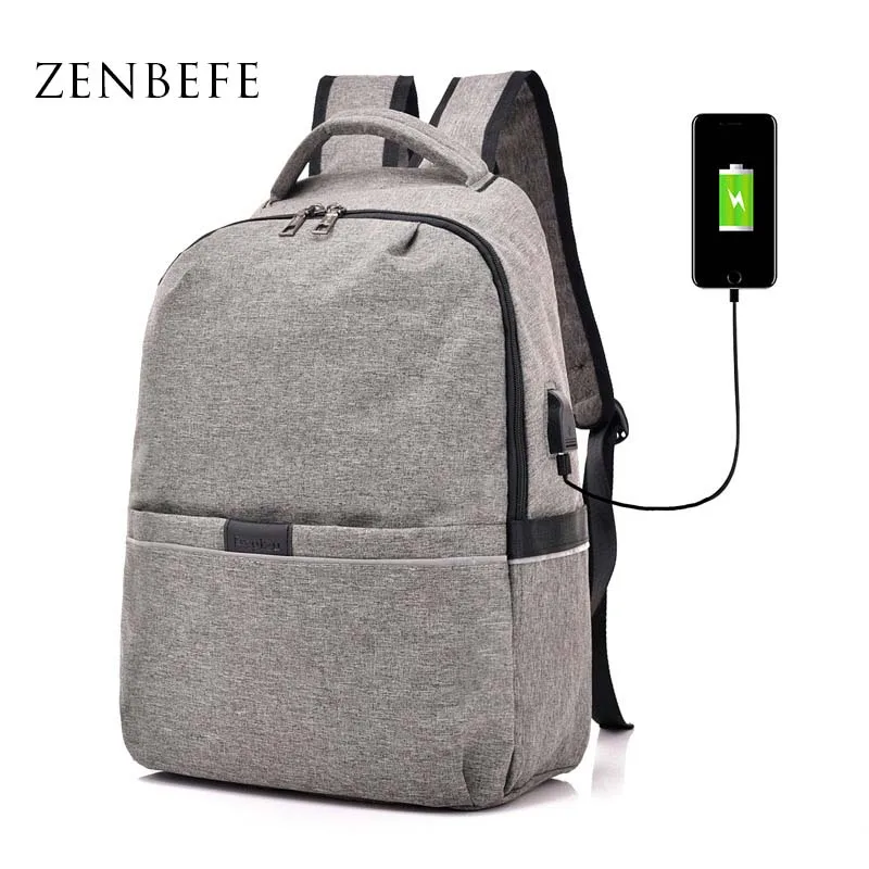 New Backpack Travel Business Laptop Bag USB Charge Port Safe Reflective Knapsack