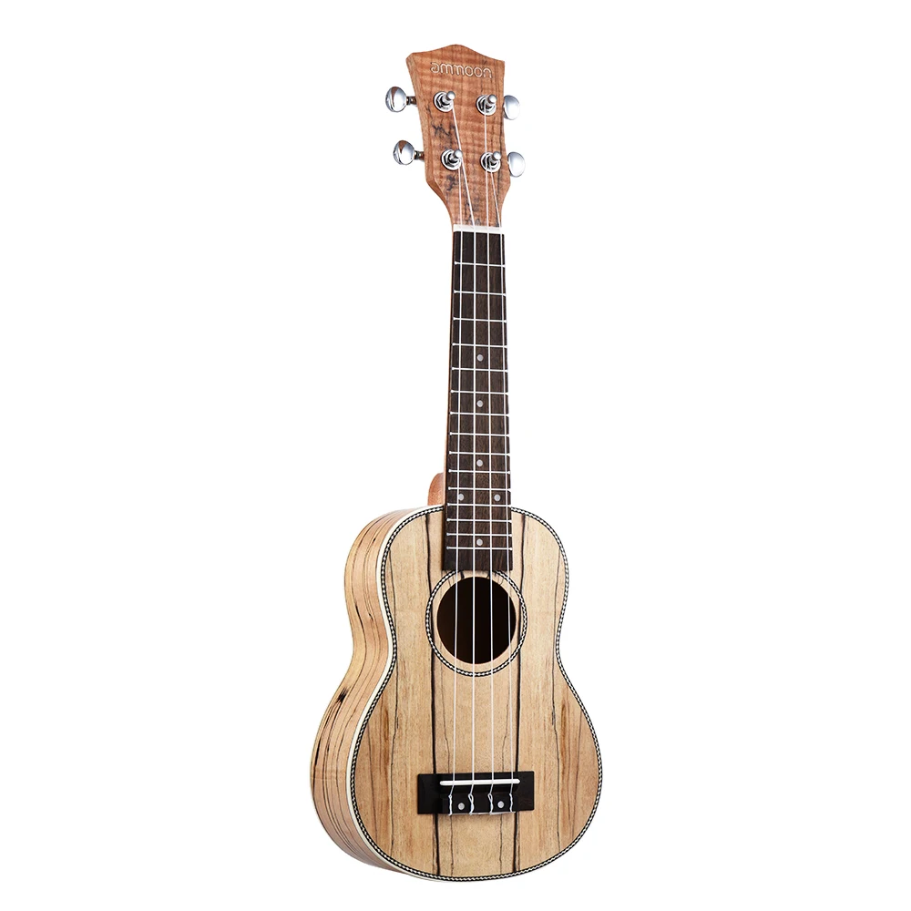 Ammoon Сопрано Гавайская гитара 21 дюймов Spalted клен тело палисандр гриф гавайская
