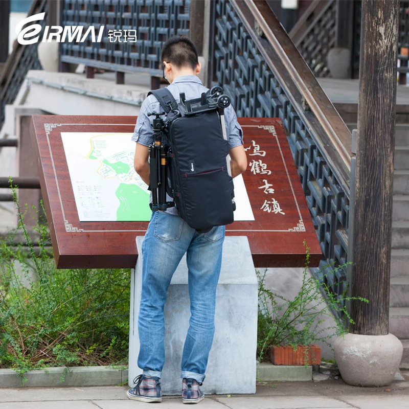 Tanie EIRMAI DSLR zdjęcie przenoszenie ramię Nylon wodoodporna osłona przeciwdeszczowa statyw kamery torba obiektyw wyściełane etui etui do Canon Nikon Sony