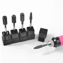 5 Тип карбид-вольфрамовый ногти сверло Черный титан заусенцы для маникюра Сверла аксессуары фреза Инструменты