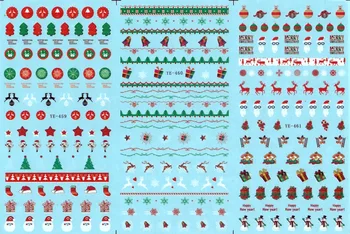 

3 PACK/ LOT WATER TRANSFER DECAL NAIL ART NAIL STICKER MERRY CHRISTMAS XMAS DEERS GIFT BOX BELLS YE459-461