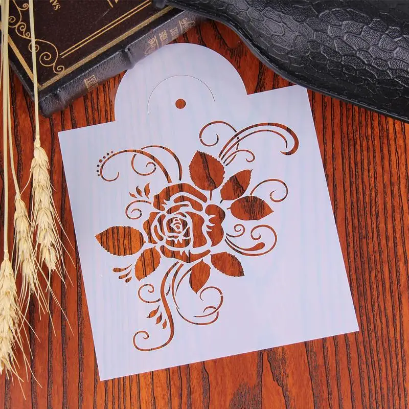 

Stencils Birthday Cake Mold Plastic Rose Flower Spray Decorating Surface Cake Stencil Spray Cookie Stencils Decoration