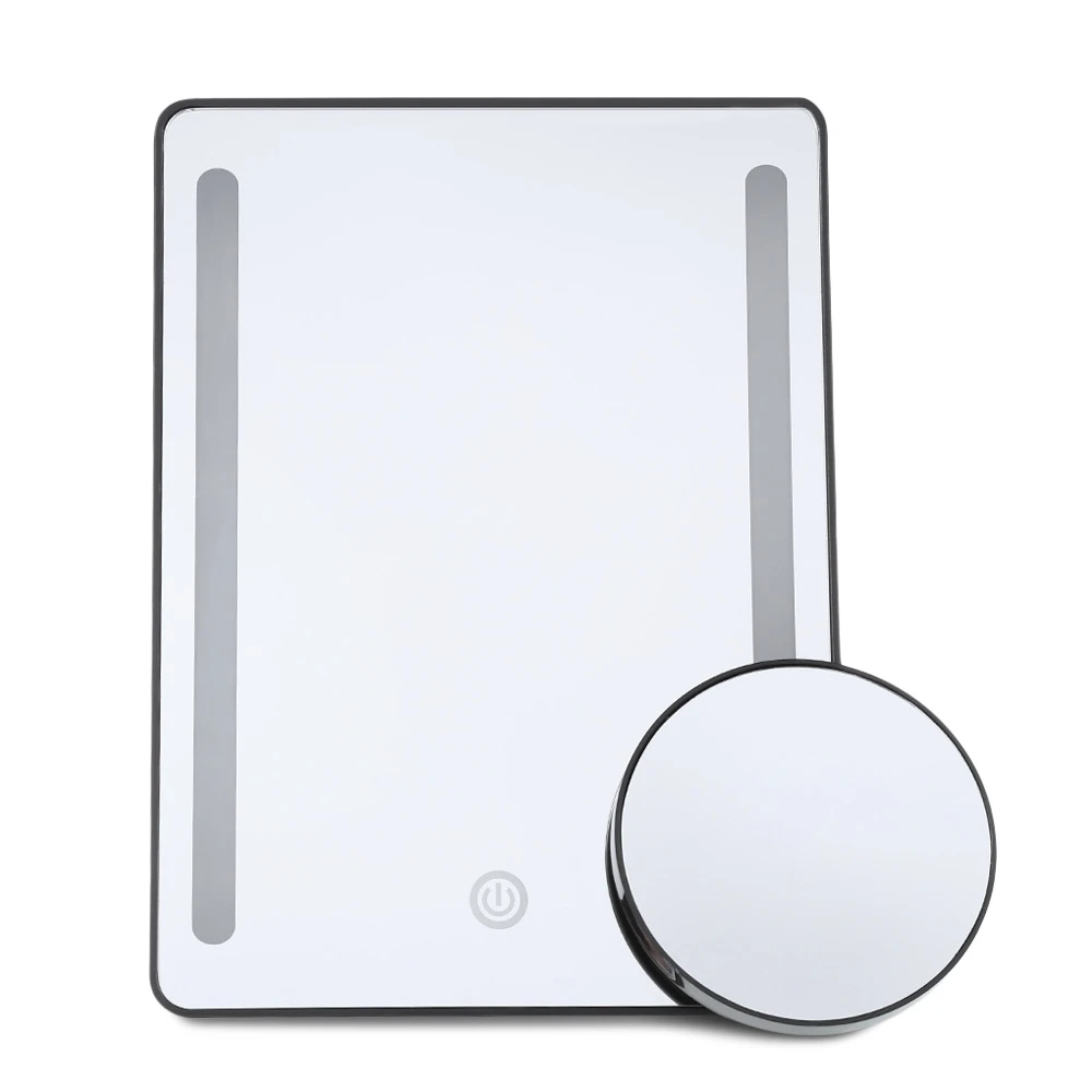 

LED Makeup Mirror Cosmetic 10xMagnifier Mirror with Touch Switch Battery Operated Stand for Tabletop Bathroom Bedroom Travel