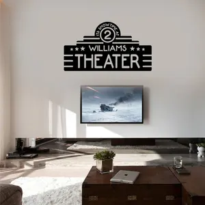 Home Theater Decor Custom Name Movie Wall Vinyl Sticker Personalized Home Theater Decoration Wall Murals A413 Home Theater Decor Custom Name Movie Wall Vinyl Sticker Personalized Home Theater Decoration Wall Murals A413