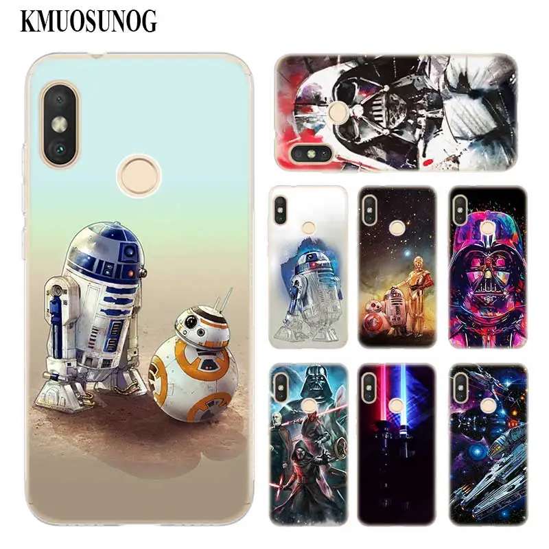 

Transparent Soft Silicone Phone Case star wars R2D2 darth vader for Xiaomi A2 8 F1 Redmi S2 Note 4X 5 6 5A 6A Pro Plus Lite