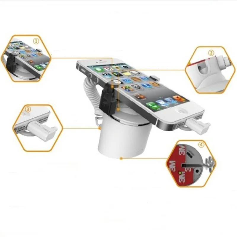 

(10 set /pack )PN001 cellphone alarm security stand with adjustable clamp with charging function remote control available