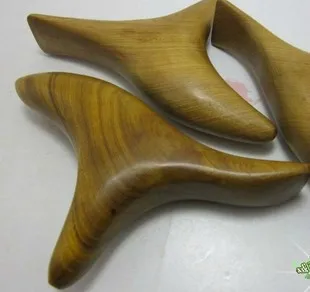 

2pcs Tools foot massage device camphor wood trigonometric massage cone wooden massage stick gua sha board