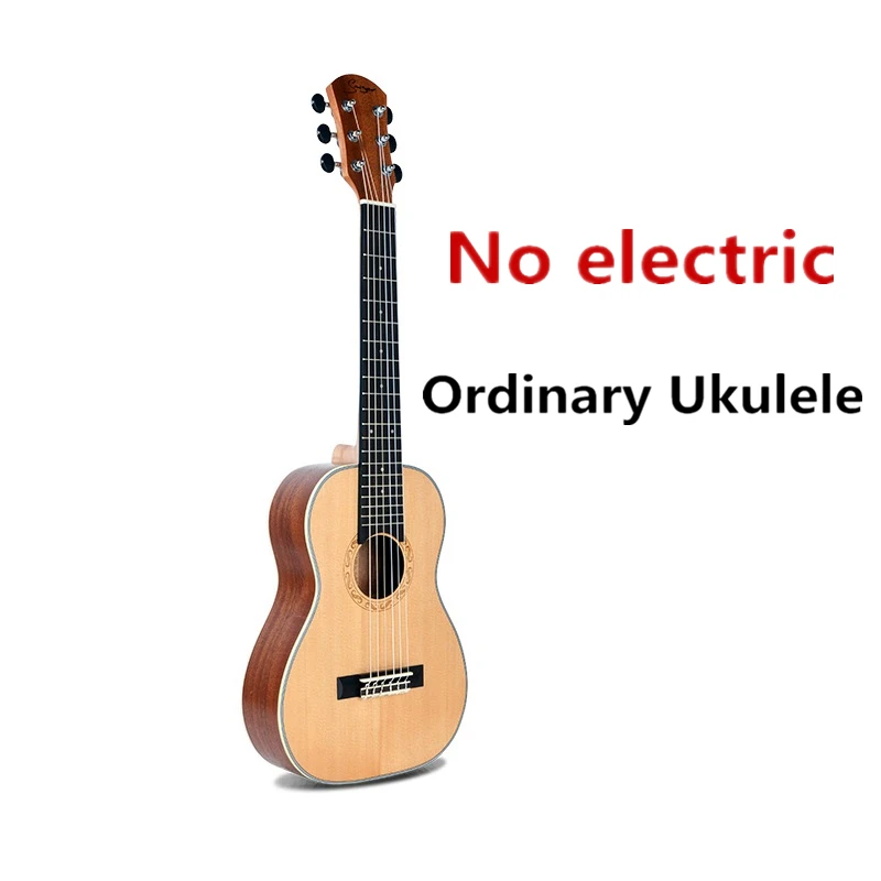 Guitalele Guilele 30 дюймов Ель Guitalele Мини электрическая Baritone Акустическая гитара 6 струн Ukelele пикап туристическая гитара - Цвет: ordinary