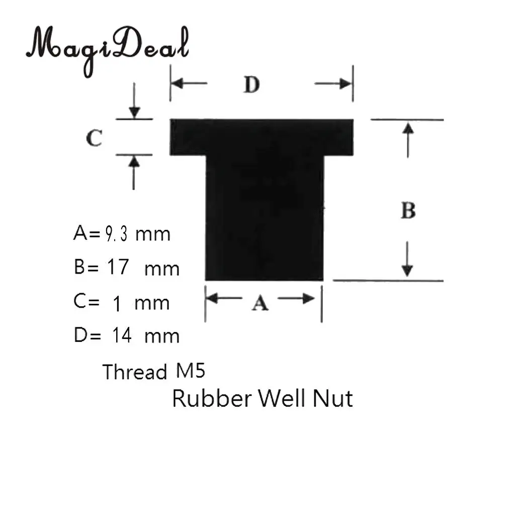MagiDeal 18Pcs Rubber Well Nuts M4 M5 M6 Brass Metric Wellnuts Motorcycle Windscreen