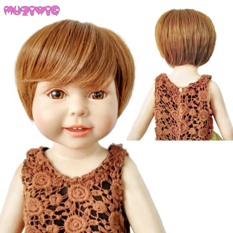 MUZIWIG Heat Resistant Synthetic Classic Short Bob Doll Wig hair for 18 inch American Girl Doll