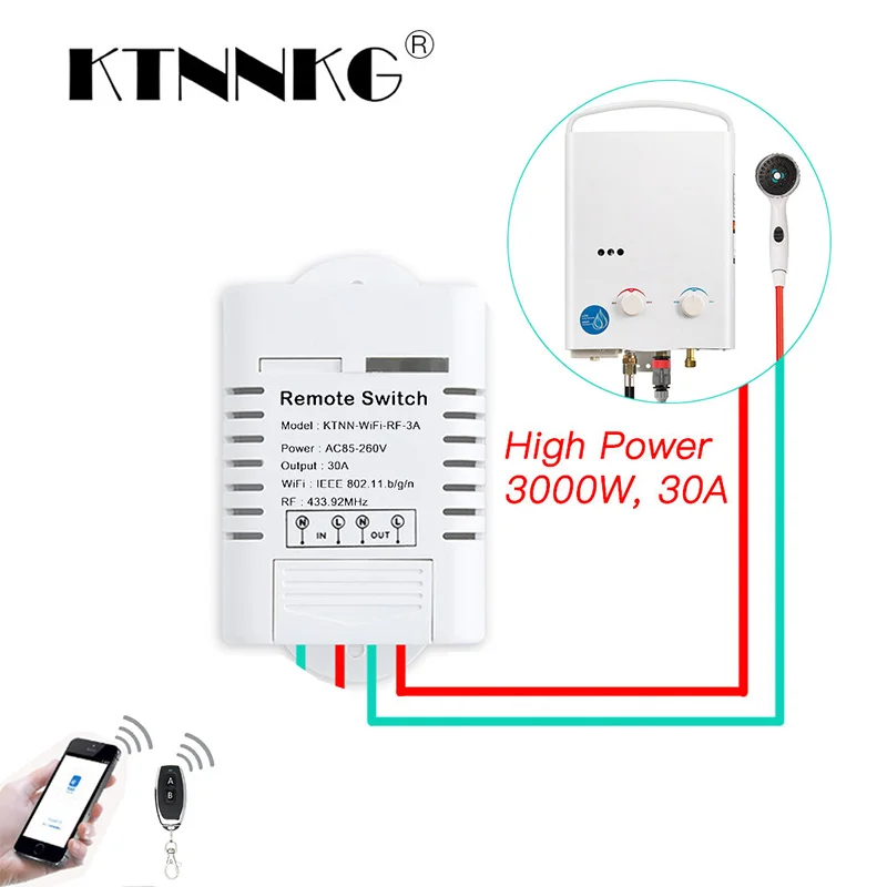 

100sets 30A WIFI AC 110V 220V 1CH DIY Automation Modules Smart Home Receiver and Universal Ev1527 433MHz RF Transceiver