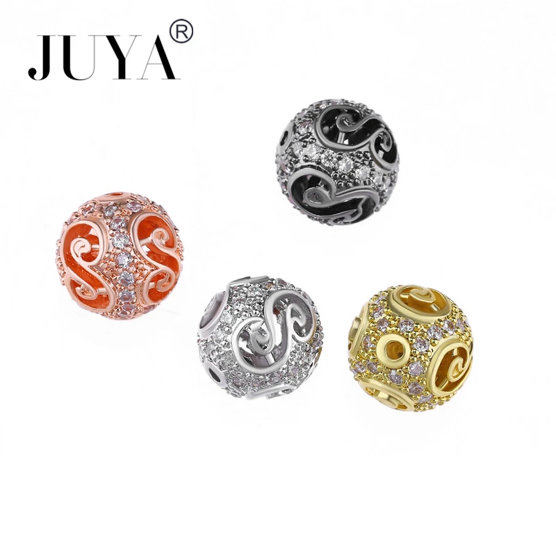 2019 latest design beads for jewelry making 10mm high quality copper metal micro pave CZ round ball accessories diy craft | Украшения и