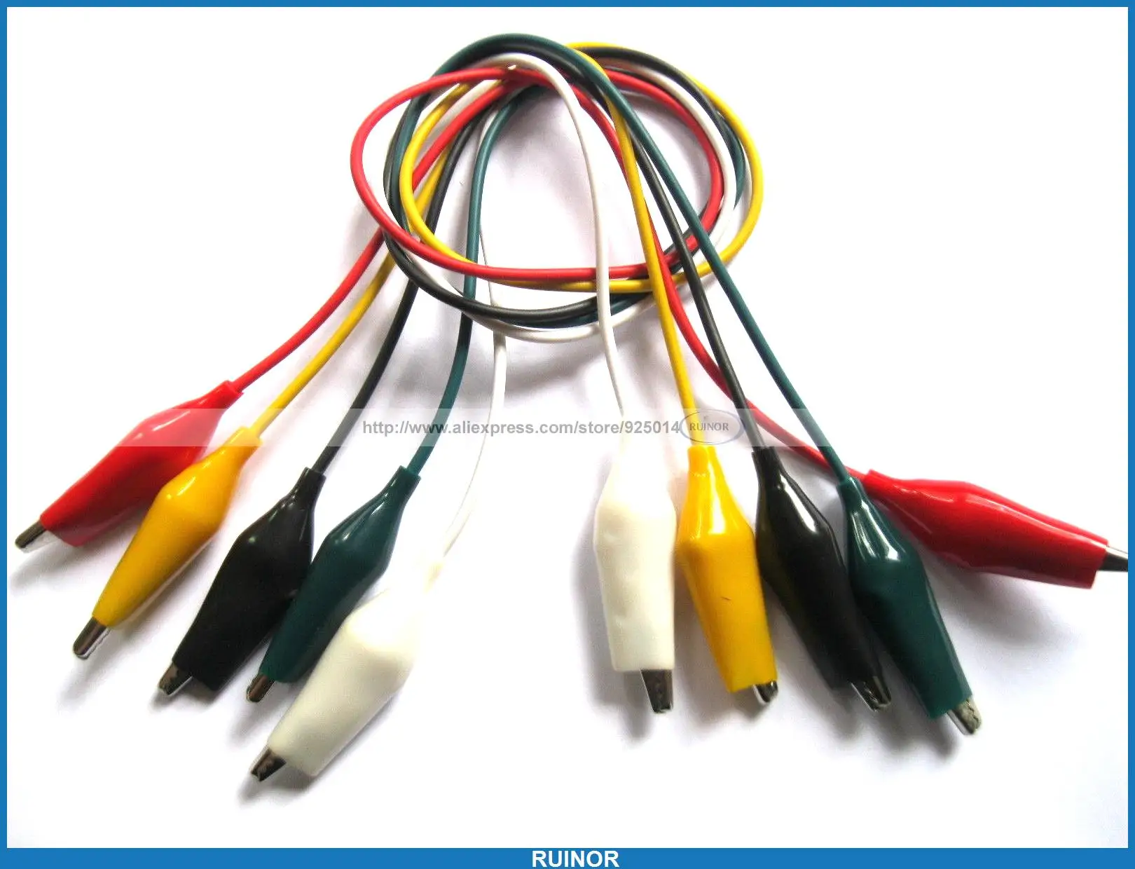 

5 Set 25PCS Alligator Clip Lead 5 Colors 50cm Lengh Test CLIP Large Sized 43mm
