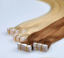 PU Taping hair extensions Colored Brazilian hair 40pcs/lot straight hair extensions Color613 Free Shipping