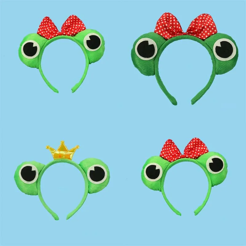 

Kids Boy Man Green Frog Prince Princess Animal Cosplay Costume Headband Hair Accessories Halloween Party Favor