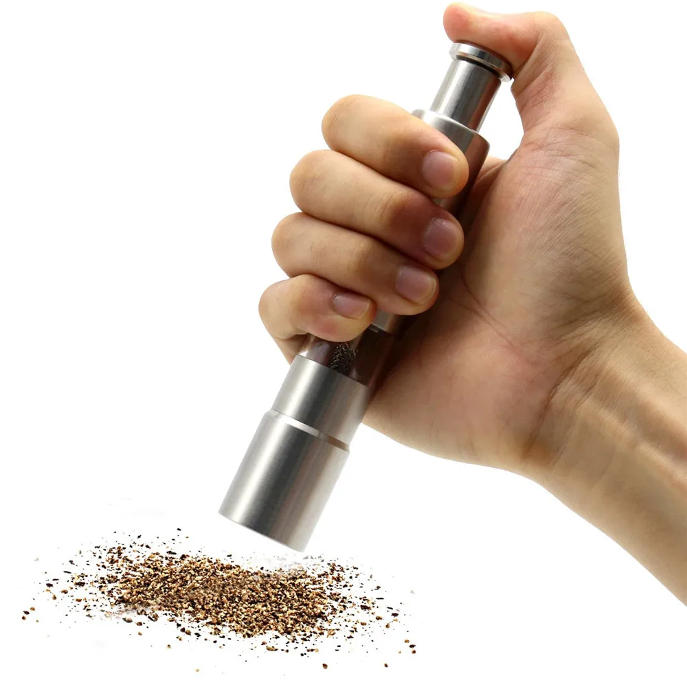Salt Pepper Grinder, Stainless Steel Salt And Pepper Mills With One