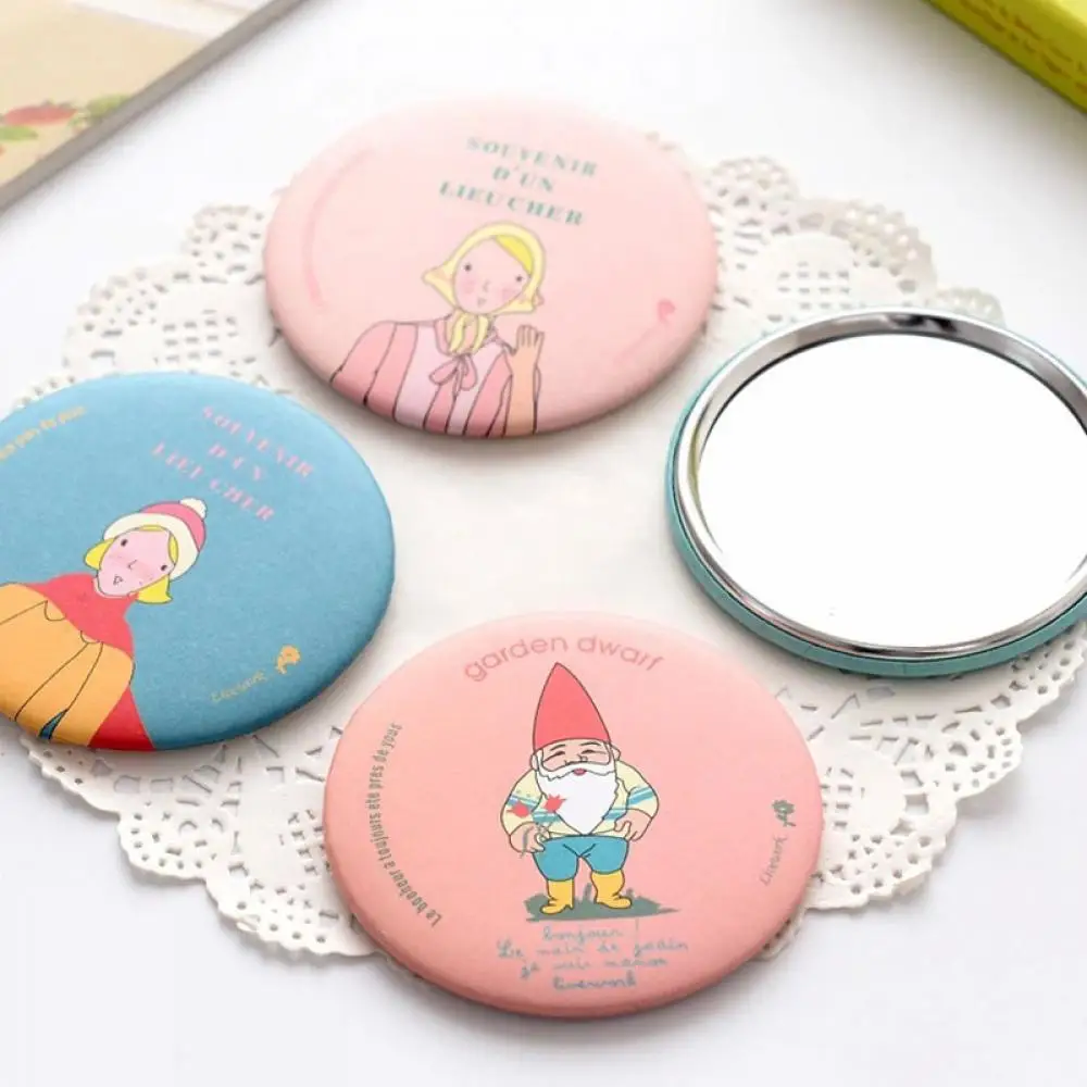 

1PC Cute Cartoon Mini Portable Circular Hand Mirror Pocket Portable Makeup Tool Compact mirrors Pocket Mirror Hand Makeup