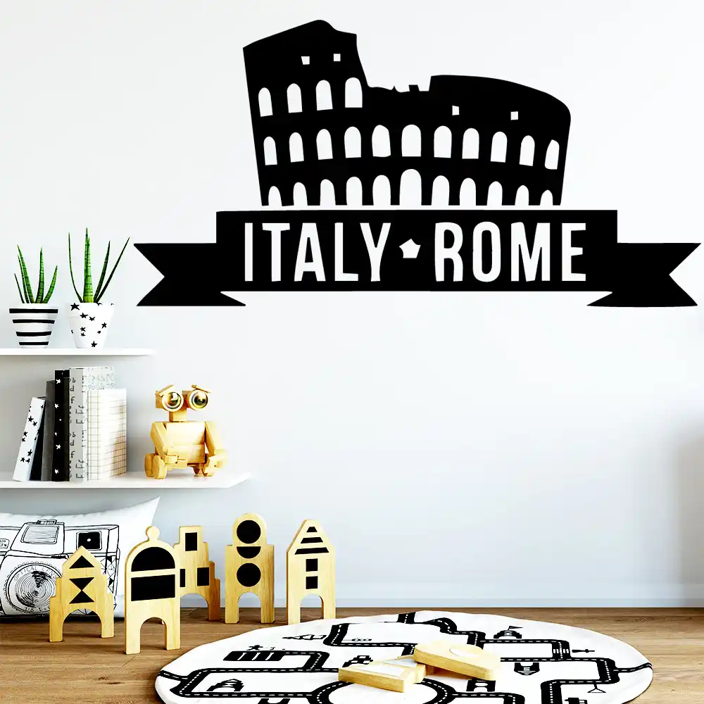 現代イタリアローマ建物の壁のステッカーホーム装飾壁紙ビニールステッカー Diy ホームデコレーションアクセサリー Aliexpress