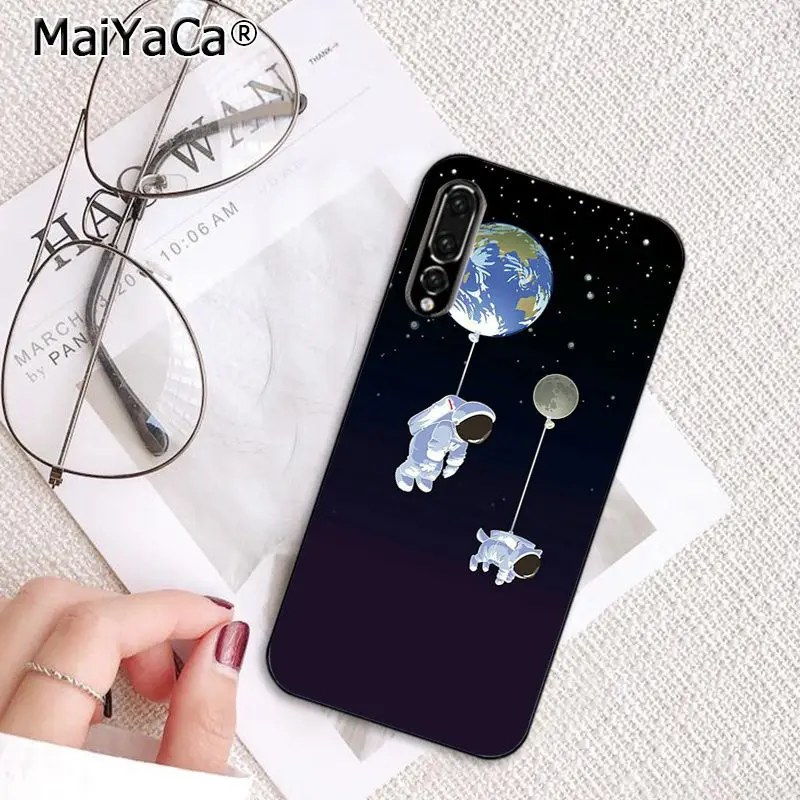 Space Moon plane abstract stars art 
