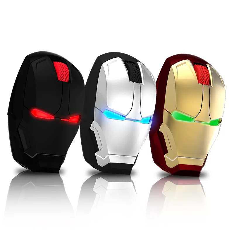 

Iron Man Mouse Wireless Mouse Gaming Mouse Gamer Computer Mice Button Silent Click 800/1200/1600/2400DPI Adjustable computer