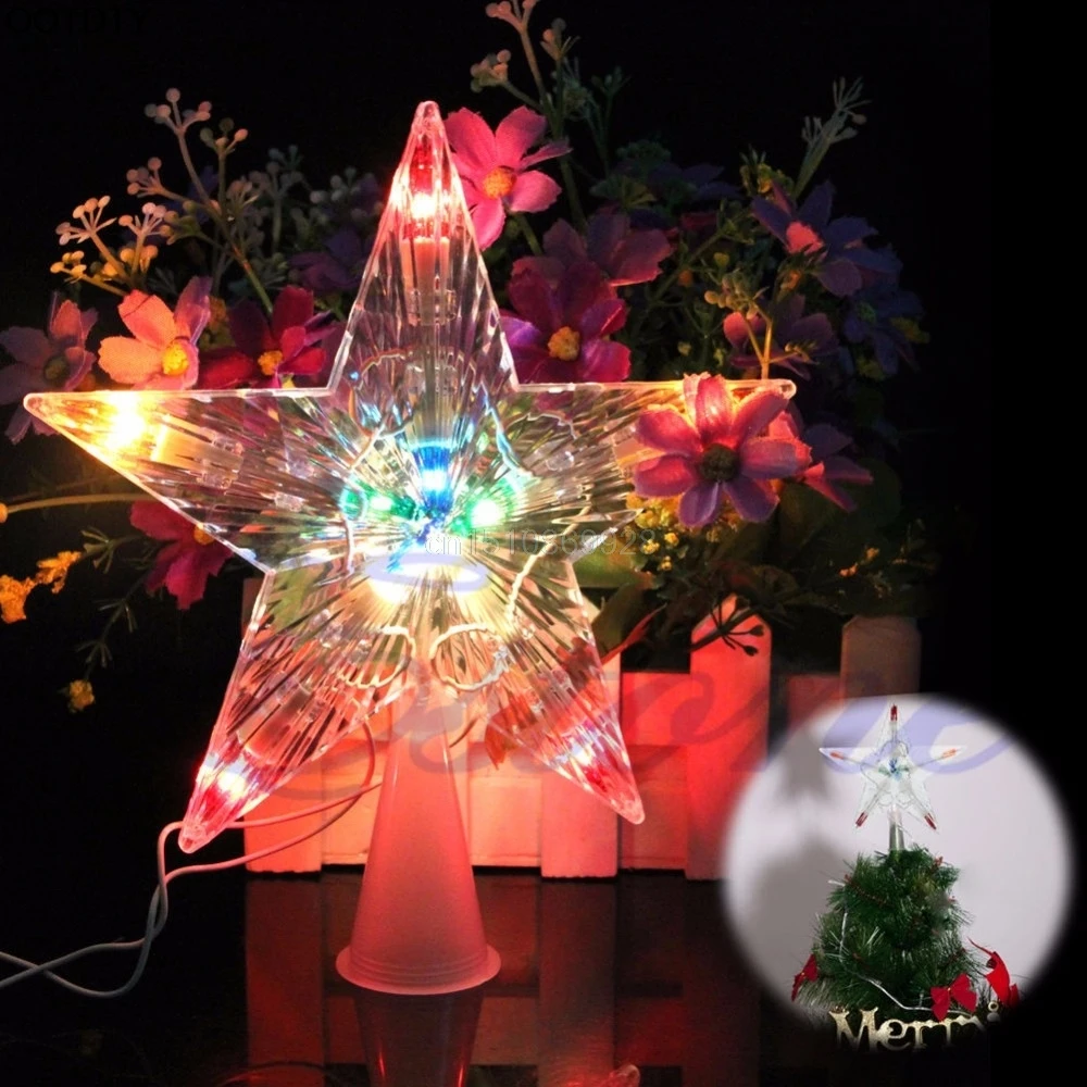 

Christmas Color Changing Xmas Christmas Tree Topper Star Light Party LED Lamp Decoration