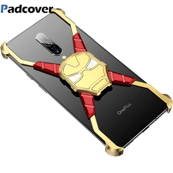 

RIron Man Design Metal Case for Oneplus 7 Case Personality Metal Bumper Cover for Oneplus 7pro Anti-shock and shockproof Case