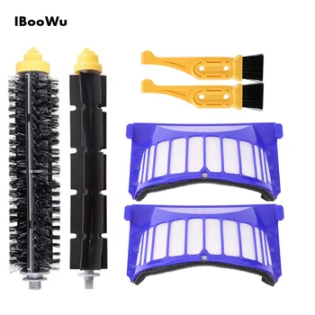 

2pcs Hepa Dust Filter+2pcs Main Brush +2pcs Cleaner Brush For iRobot Roomba Vacuum Cleaner 500 600 700 Series Replacement Parts