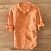 Spring Summer New Multi Colors Mens  Long Sleeve Shirts High Quality Cool Linen Shirt Men ► Photo 3/5